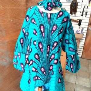 African Print Top w/tie